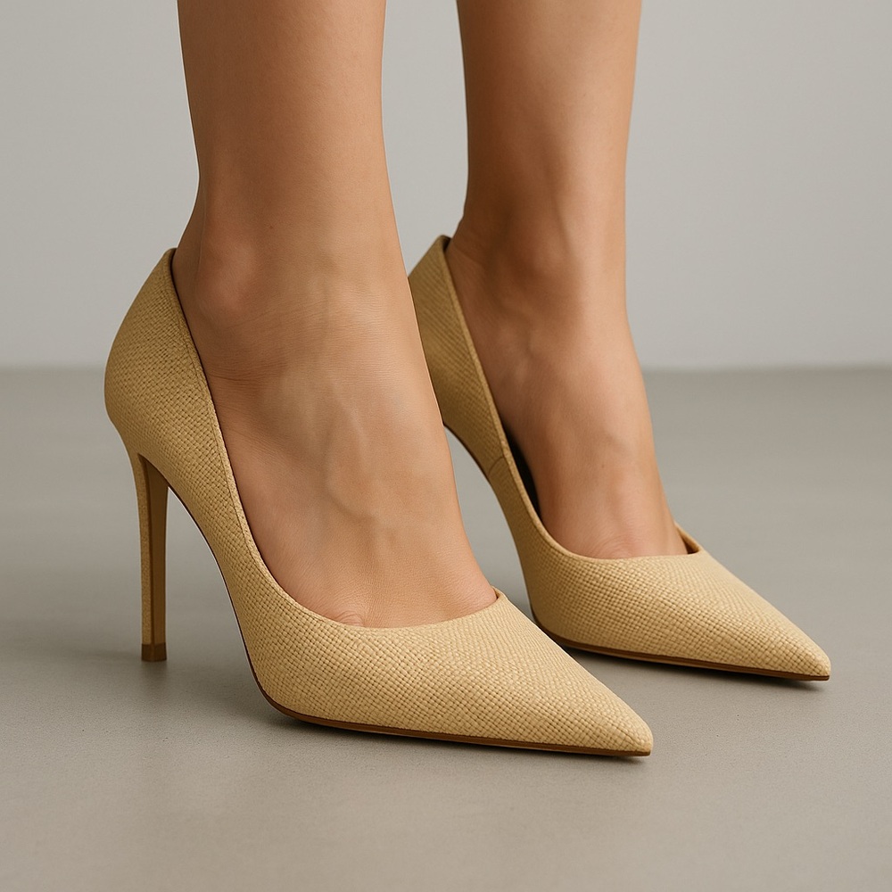 SCHUTZ Beige Pointed-Toe Stiletto Heels
